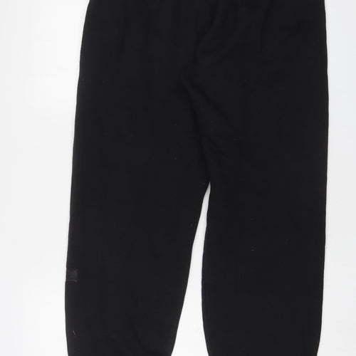 adidas Mens Black Cotton Jogger Trousers Size M L30 in Regular Drawstring - Logo, Embroidered