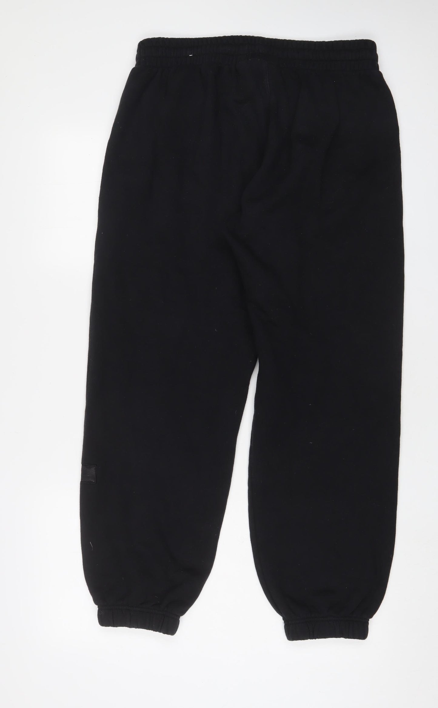 adidas Mens Black Cotton Jogger Trousers Size M L30 in Regular Drawstring - Logo, Embroidered