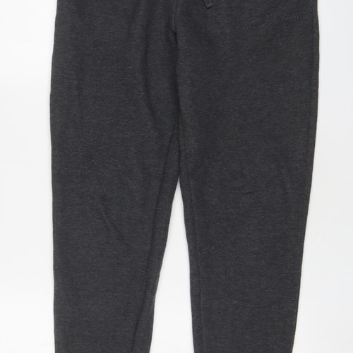 LA Gear Womens Grey Cotton Jogger Trousers Size 12 L27 in Regular Drawstring - Logo, Embroidered