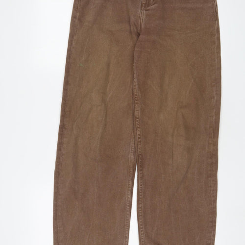 Motel Womens Brown Cotton Straight Jeans Size XS L30 in Regular Zip
