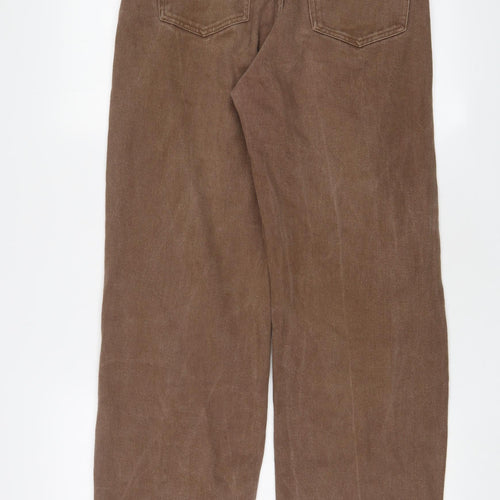 Motel Womens Brown Cotton Straight Jeans Size XS L30 in Regular Zip