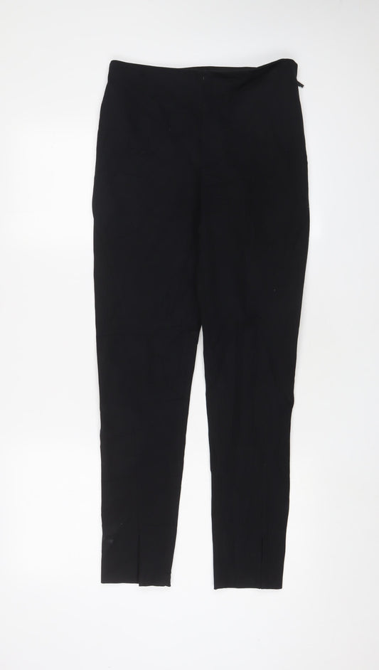 French Connection Womens Black Cotton Trousers Size 10 L28 in Regular Zip