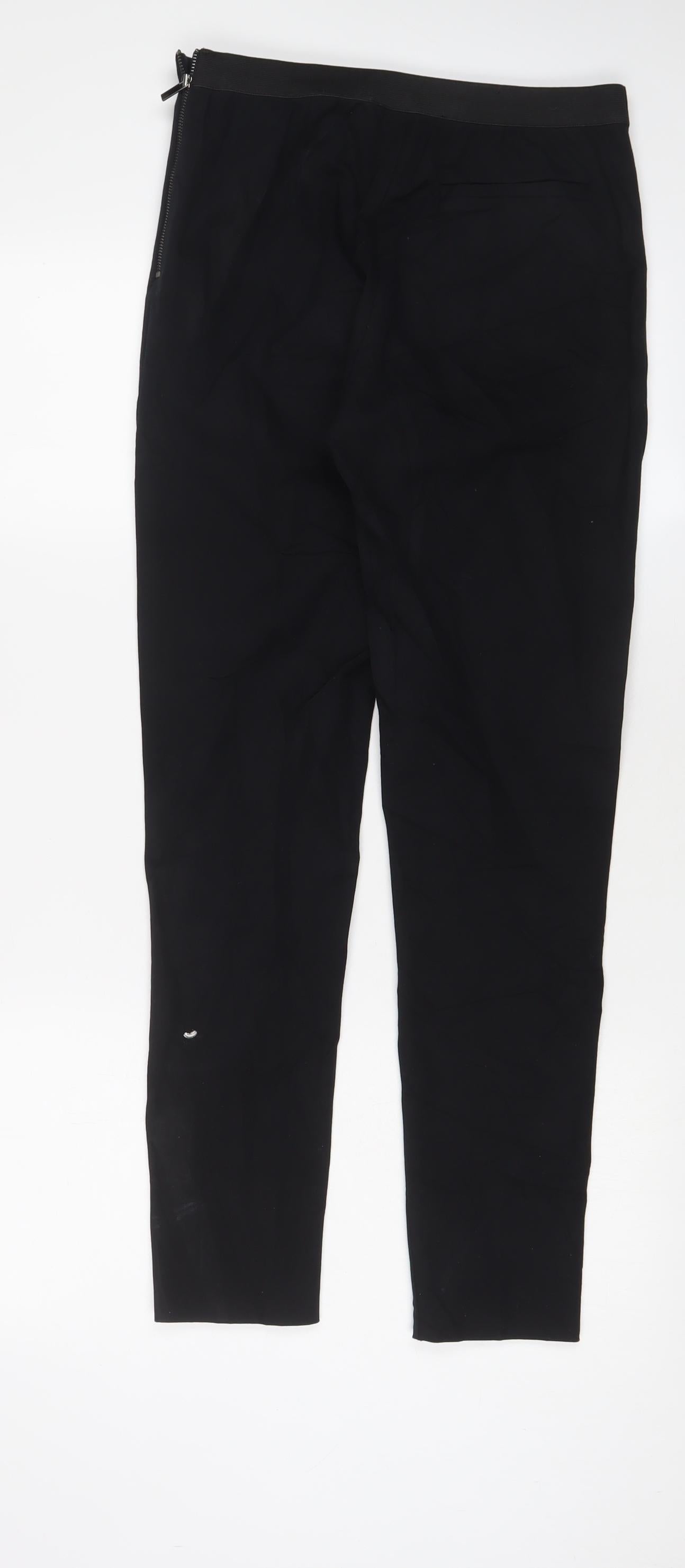 French Connection Womens Black Cotton Trousers Size 10 L28 in Regular Zip