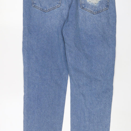 M-17 Womens Blue Cotton Straight Jeans Size 14 L29 in Regular Zip