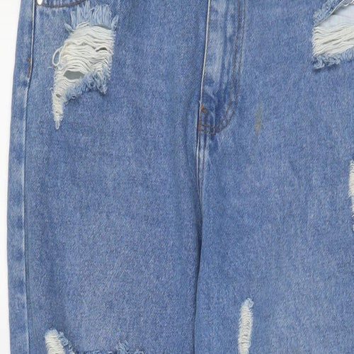 M-17 Womens Blue Cotton Straight Jeans Size 14 L29 in Regular Zip