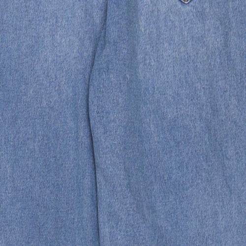M-17 Womens Blue Cotton Straight Jeans Size 14 L29 in Regular Zip