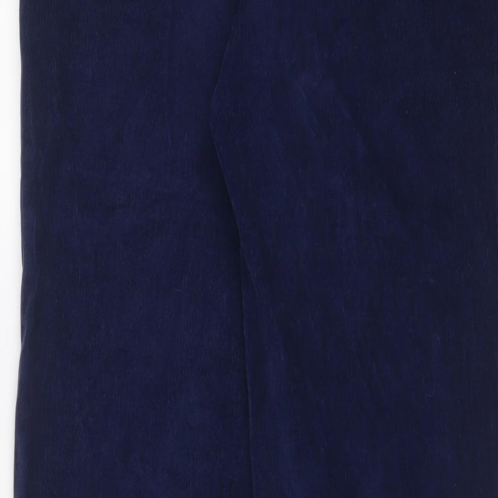 nice things Womens Blue Cotton Trousers Size 12 L30 in Regular Zip