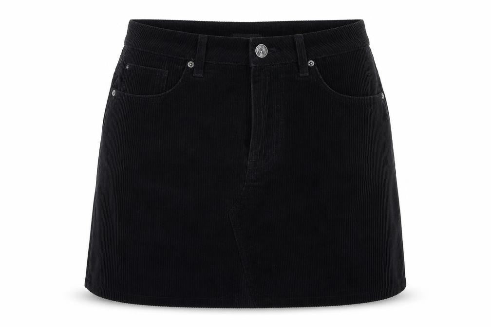 BDG Womens Black Cotton A-Line Skirt Size M Zip