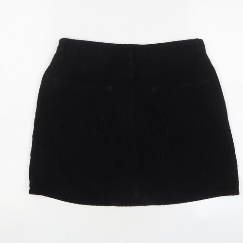 BDG Womens Black Cotton A-Line Skirt Size M Zip