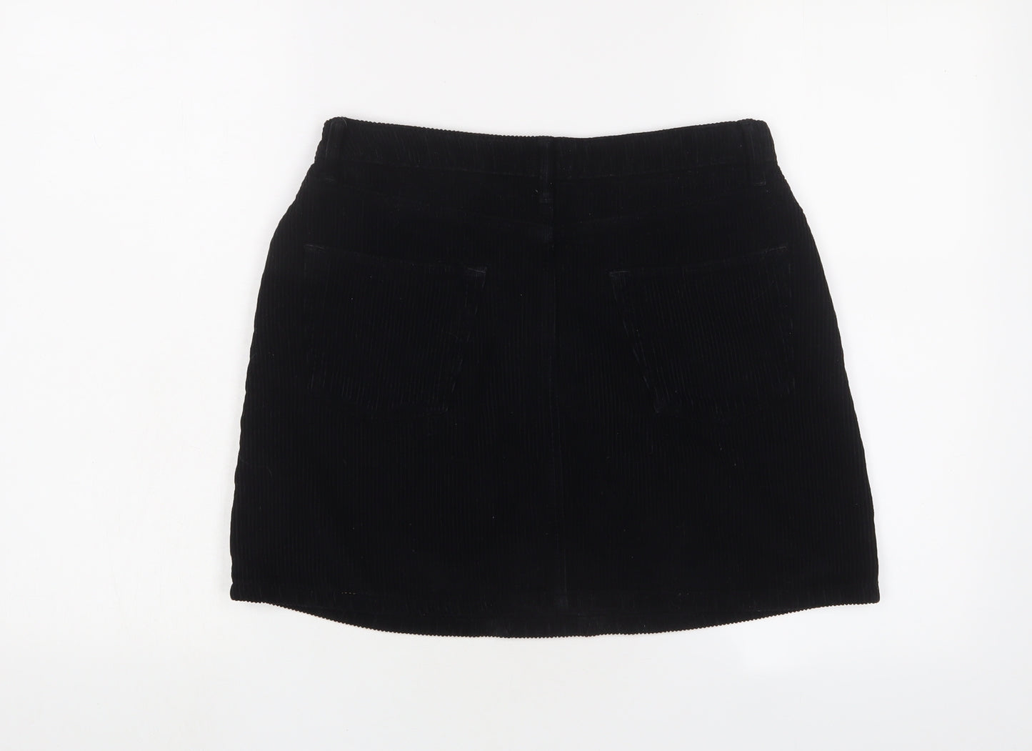 BDG Womens Black Cotton A-Line Skirt Size M Zip