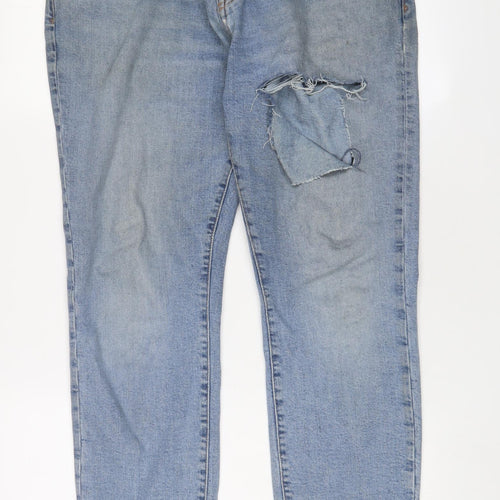 Gap Mens Blue Cotton Straight Jeans Size 34 in L30 in Slim Zip