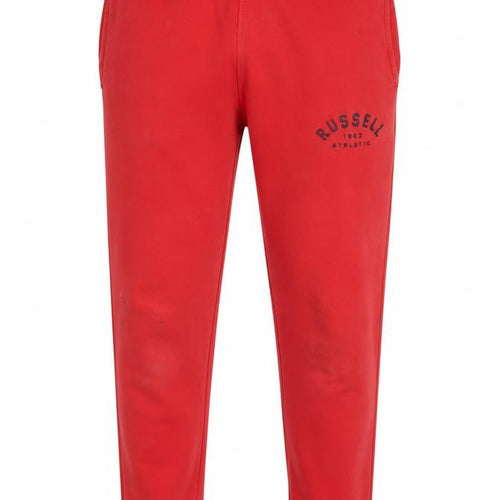Russell Athletic Mens Red Cotton Jogger Trousers Size S L30 in Regular Drawstring - Logo