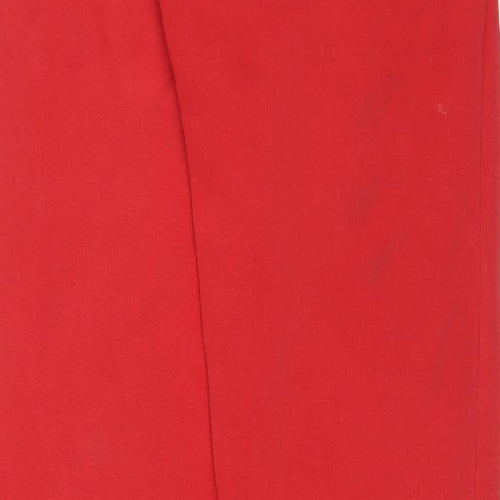 Russell Athletic Mens Red Cotton Jogger Trousers Size S L30 in Regular Drawstring - Logo