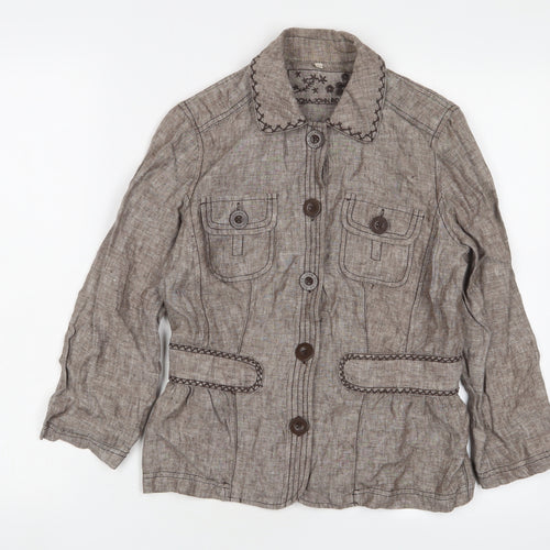 RJR.John Rocha Womens Brown Jacket Size 8 Button