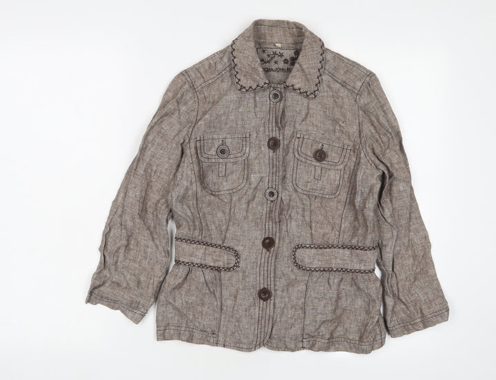 RJR.John Rocha Womens Brown Jacket Size 8 Button