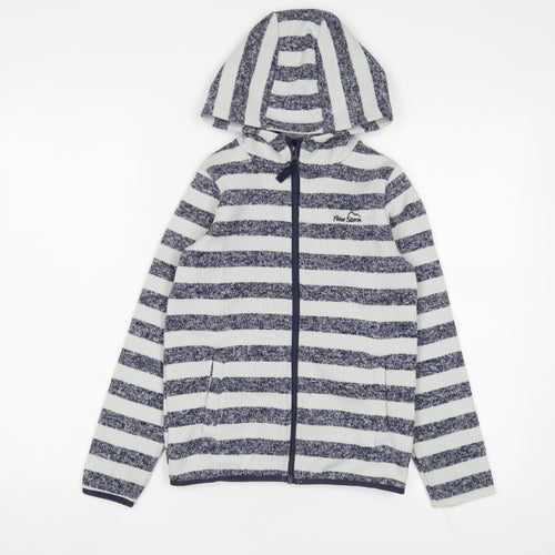 Peter Storm Boys Blue Striped Jacket Size 9-10 Years Zip - Logo, Embroidered