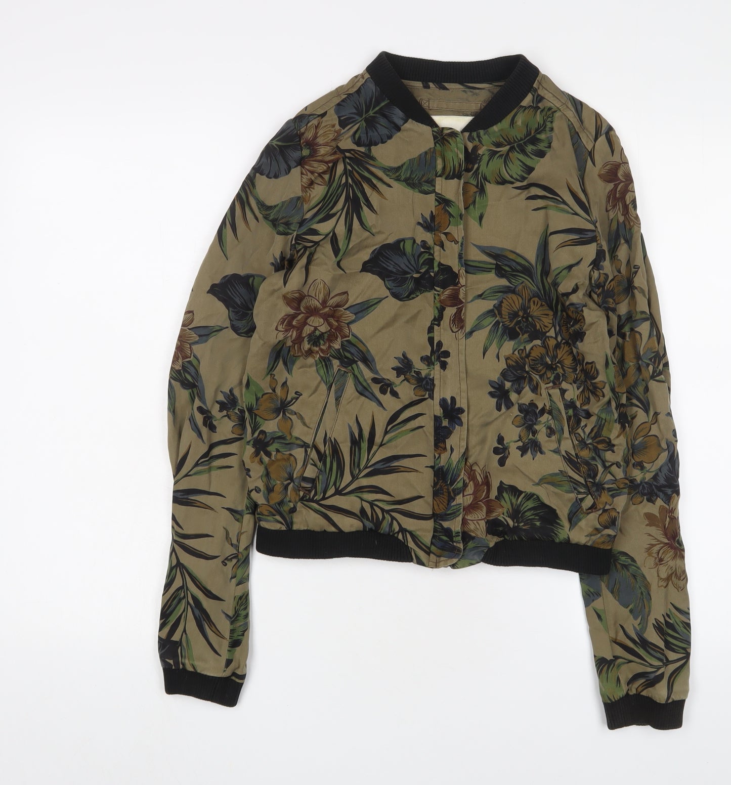Ralph Lauren Womens Green Floral Jacket Size S Zip