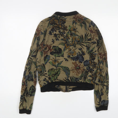 Ralph Lauren Womens Green Floral Jacket Size S Zip