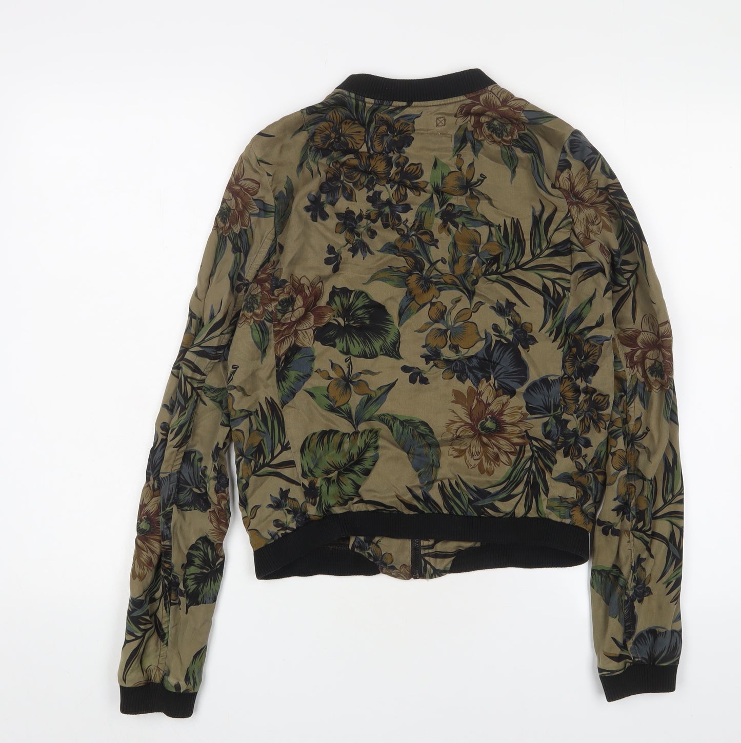 Ralph Lauren Womens Green Floral Jacket Size S Zip