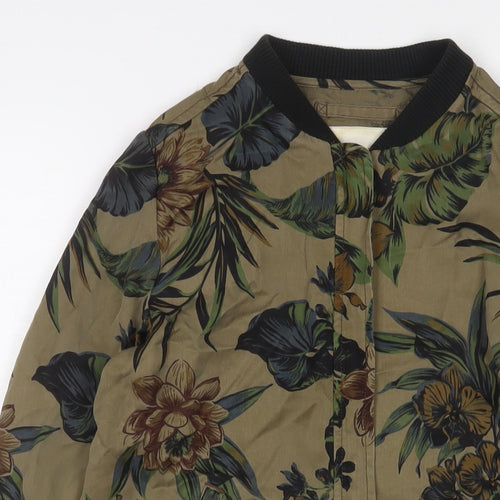 Ralph Lauren Womens Green Floral Jacket Size S Zip
