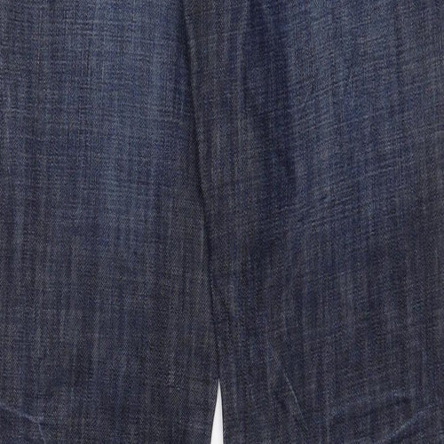 HUGO BOSS Mens Blue Cotton Straight Jeans Size 33 in L32 in Regular Button