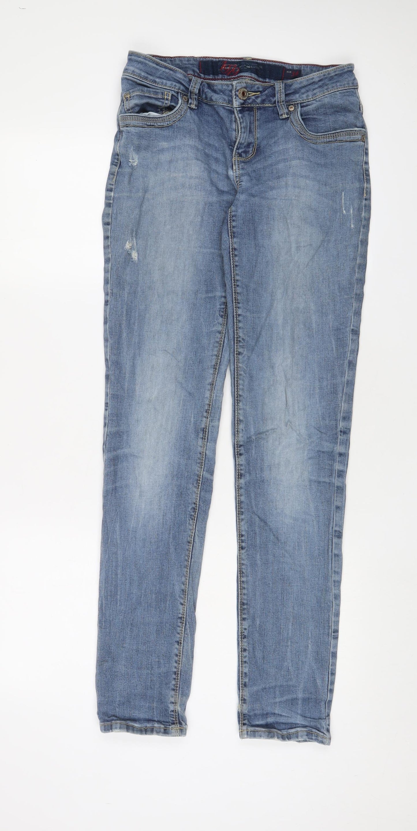 Lerose Womens Blue Cotton Skinny Jeans Size 8 L32 in Regular Zip