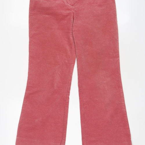 Monki Womens Pink Cotton Trousers Size 6 L24 in Regular Zip
