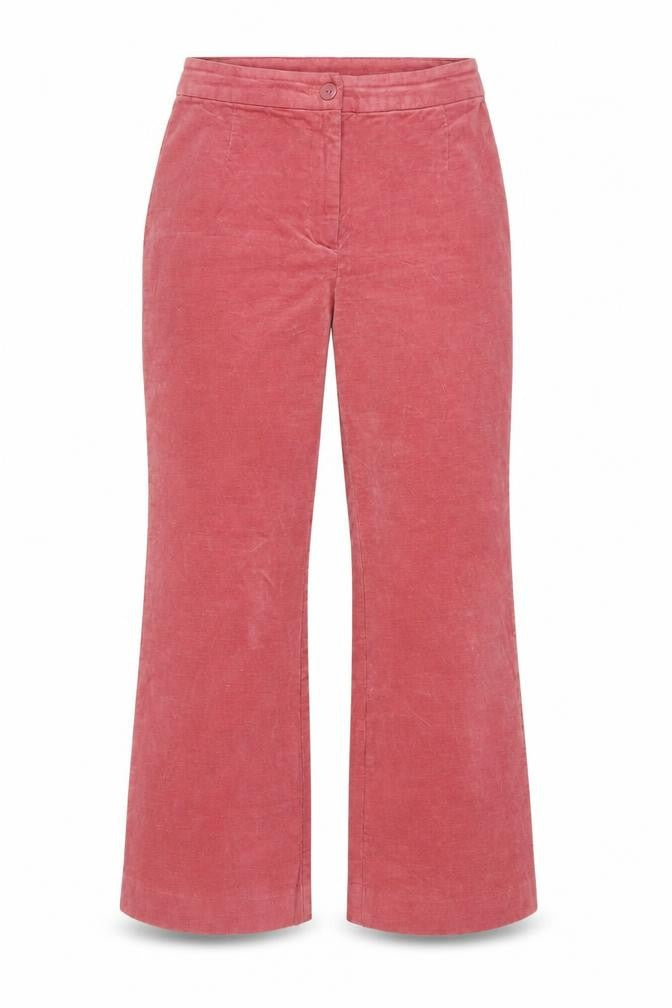 Monki Womens Pink Cotton Trousers Size 6 L24 in Regular Zip