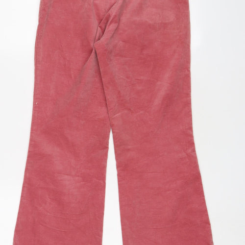 Monki Womens Pink Cotton Trousers Size 6 L24 in Regular Zip