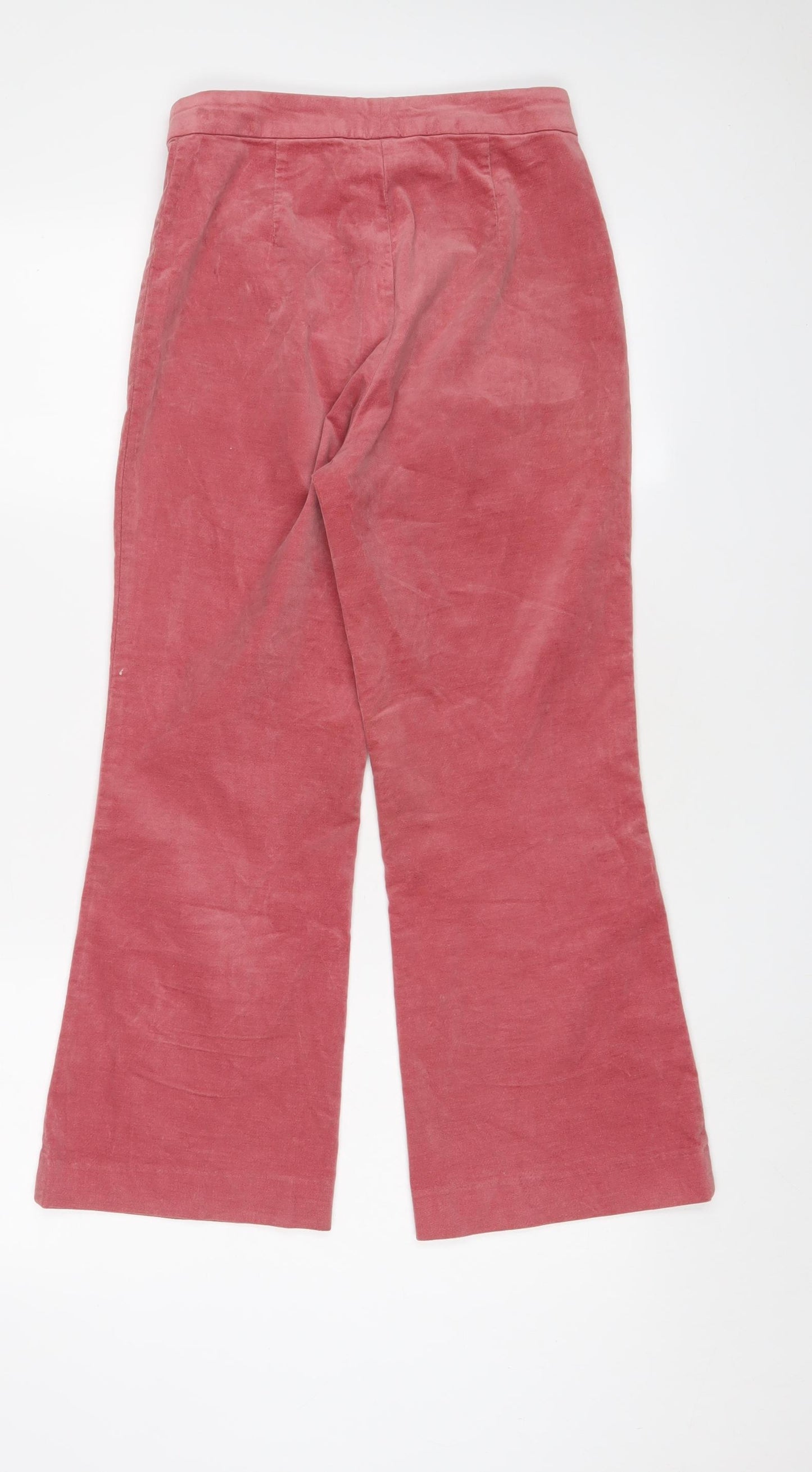 Monki Womens Pink Cotton Trousers Size 6 L24 in Regular Zip
