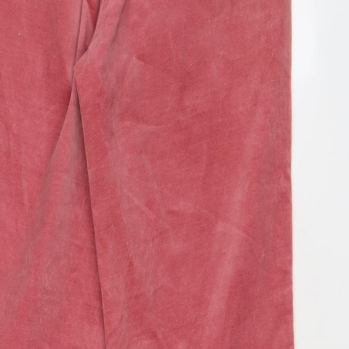Monki Womens Pink Cotton Trousers Size 6 L24 in Regular Zip