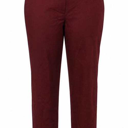 Lands' End Womens Red Viscose Trousers Size 14 L25 in Regular Hook & Eye