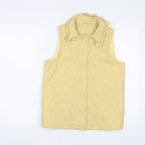 Daisy Street Womens Yellow Gilet Jacket Size 8 Button