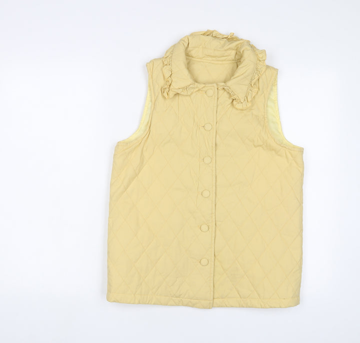 Daisy Street Womens Yellow Gilet Jacket Size 8 Button
