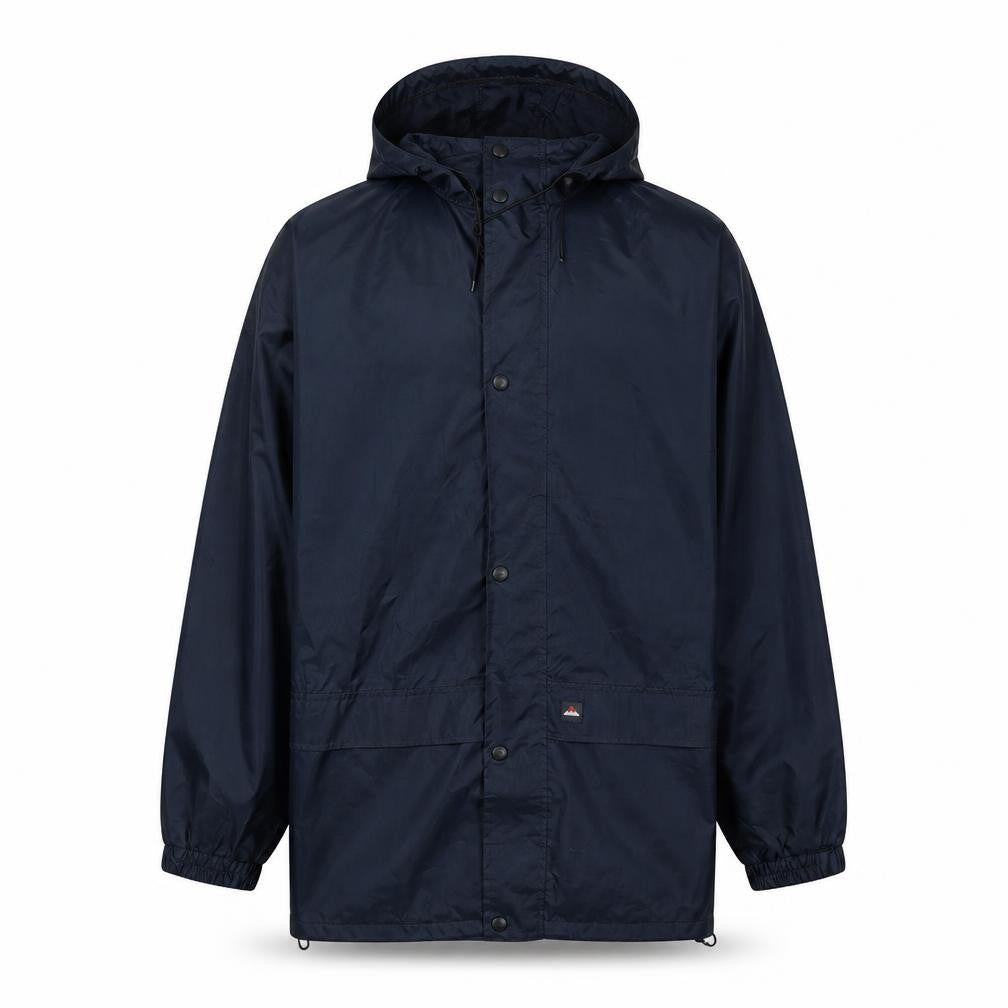 Wynnster Mens Blue Rain Coat Coat Size M Zip - Logo, Embroidered