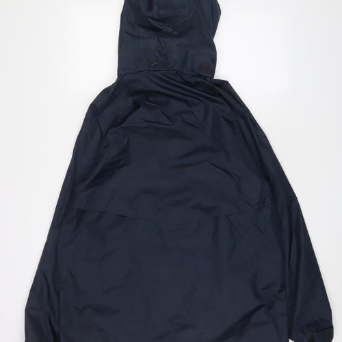 Wynnster Mens Blue Rain Coat Coat Size M Zip - Logo, Embroidered