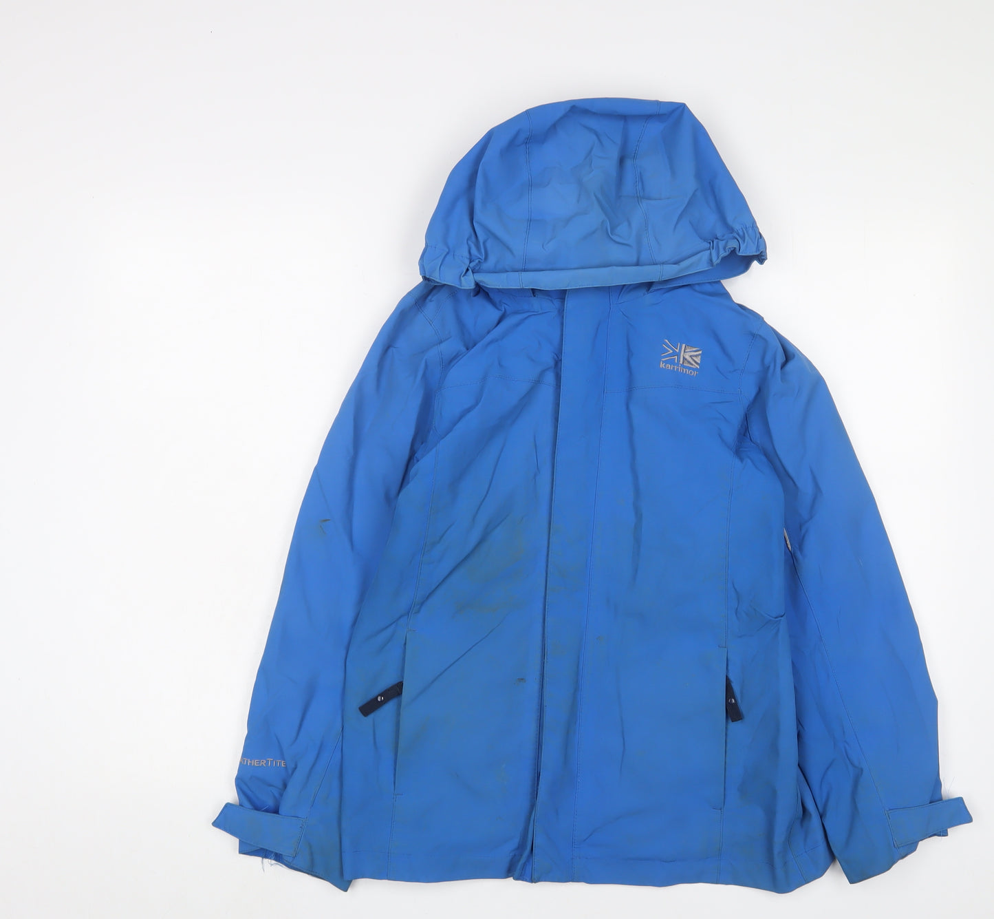 Karrimor Boys Blue Basic Coat Coat Size 13 Years Zip - Logo, Embroidered