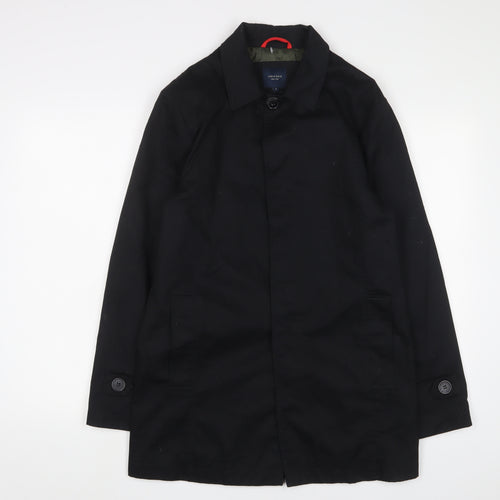 Fisk of Oso Womens Black Overcoat Coat Size S Button