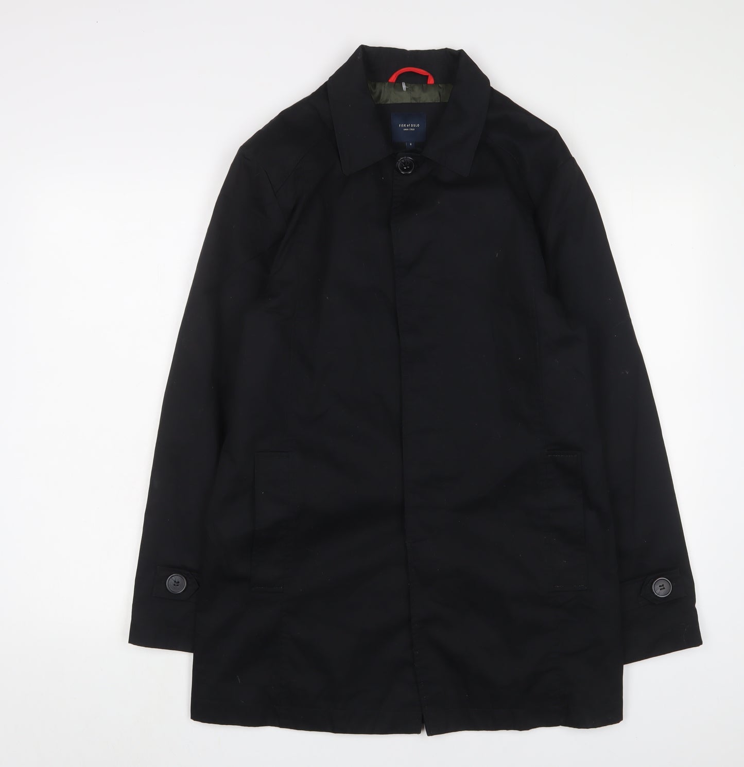 Fisk of Oso Womens Black Overcoat Coat Size S Button