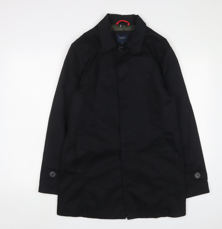 Fisk of Oso Womens Black Overcoat Coat Size S Button