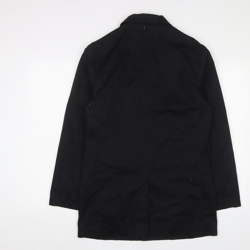 Fisk of Oso Womens Black Overcoat Coat Size S Button