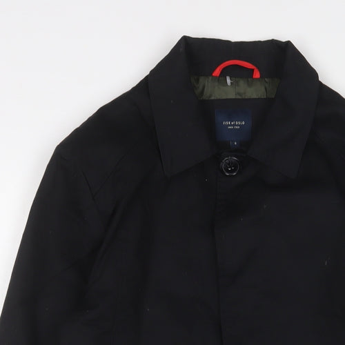 Fisk of Oso Womens Black Overcoat Coat Size S Button