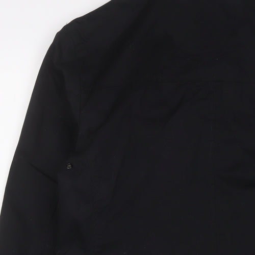 Fisk of Oso Womens Black Overcoat Coat Size S Button