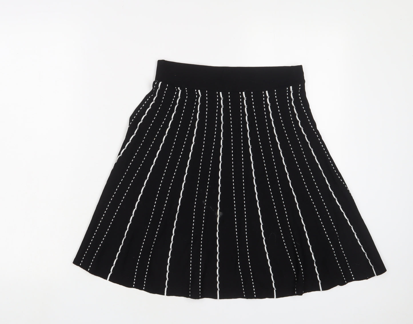 Oasis Womens Black Geometric Viscose A-Line Skirt Size S