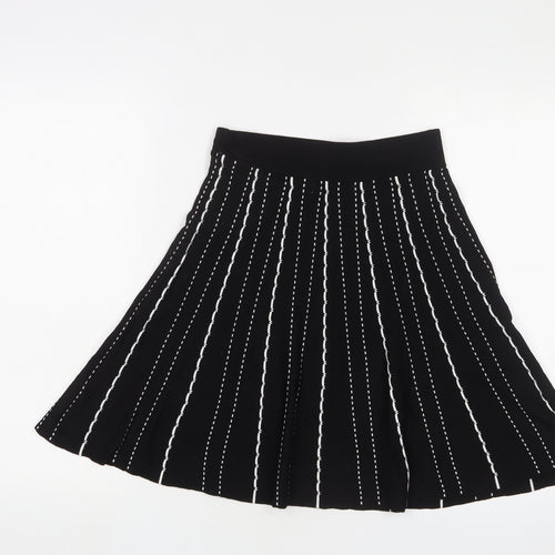 Oasis Womens Black Geometric Viscose A-Line Skirt Size S