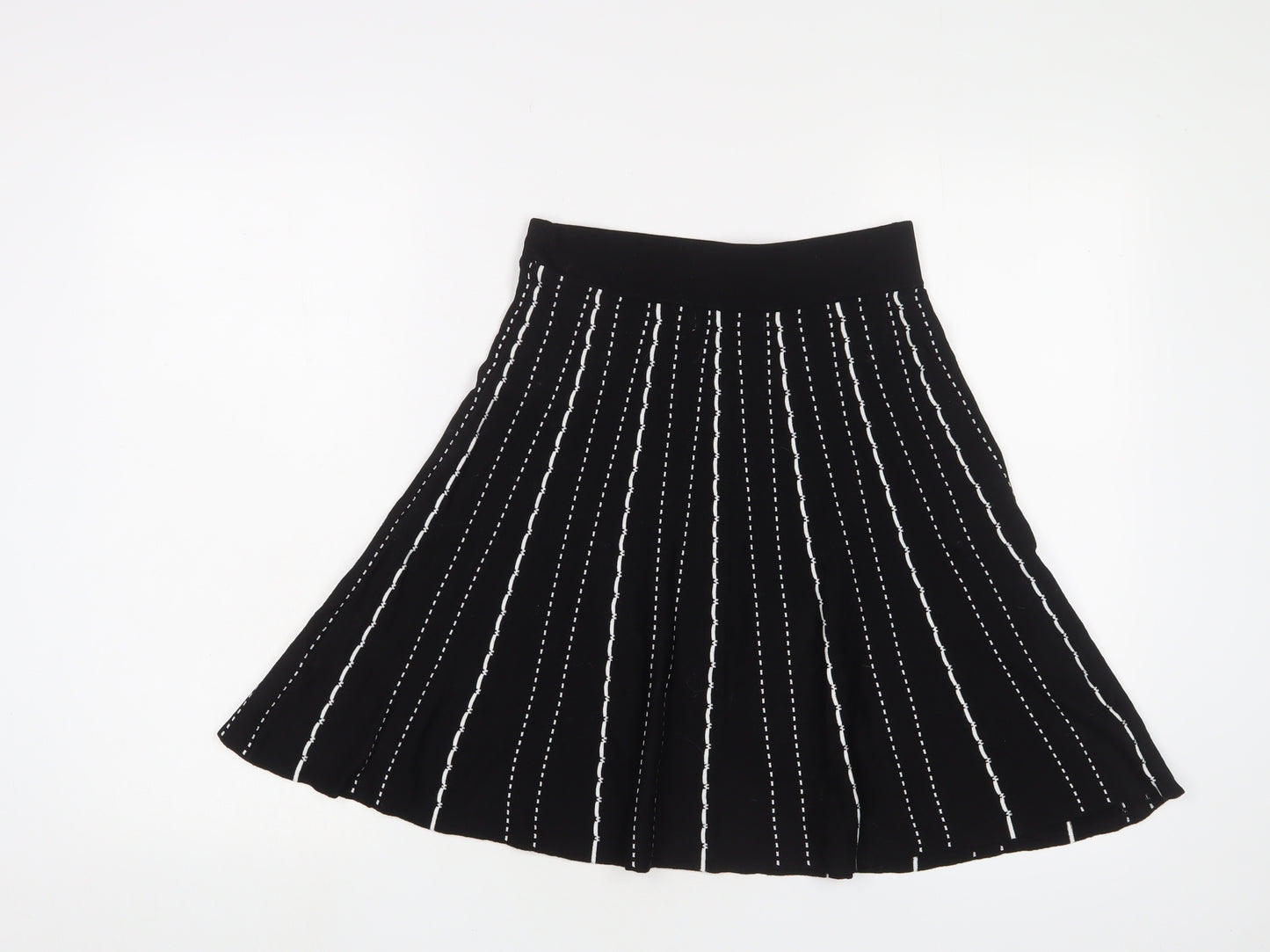 Oasis Womens Black Geometric Viscose A-Line Skirt Size S