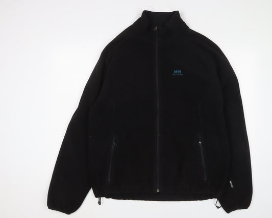 Helly Hansen Mens Black Jacket Size L Zip - Logo, Embroidered