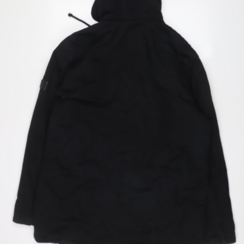 Animal Mens Black Anorak Coat Size M Zip - Logo, Embroidered