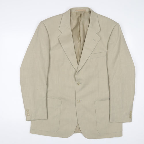 Wellington Mens Beige Polyester Jacket Suit Jacket Size 40 Regular