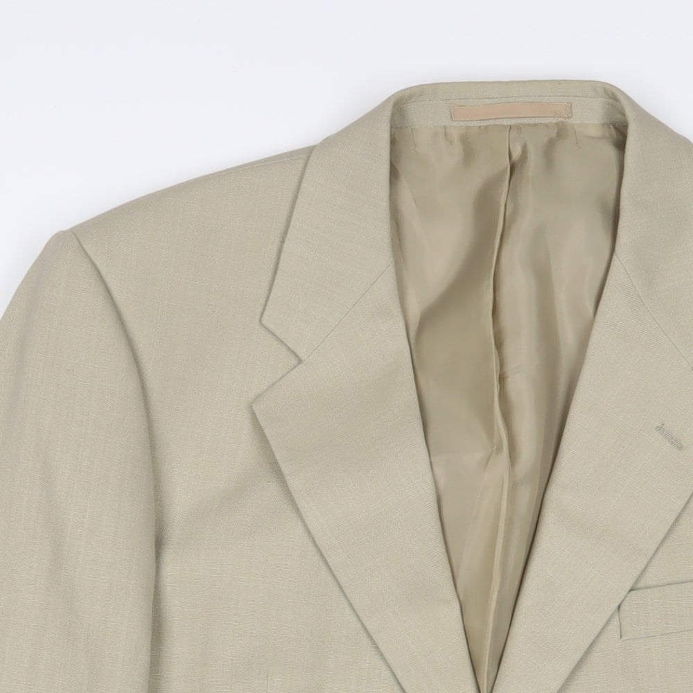 Wellington Mens Beige Polyester Jacket Suit Jacket Size 40 Regular